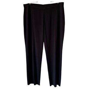Misook Knit Pull On Straight Leg Knit Pant 3X Stretch Flat Front Seam Detail